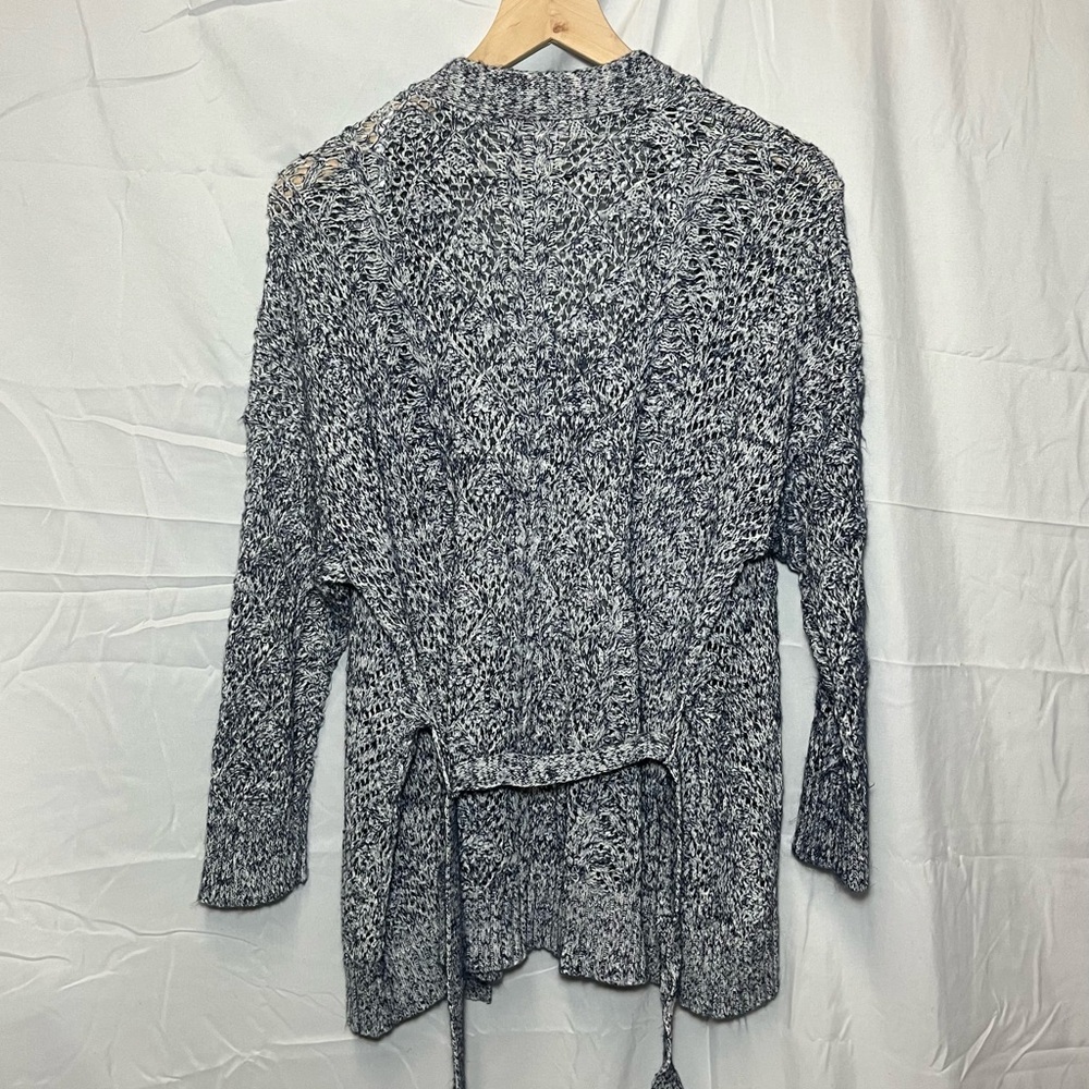 Westport Blue and White Open Knit Cardigan - Picture 7 of 10